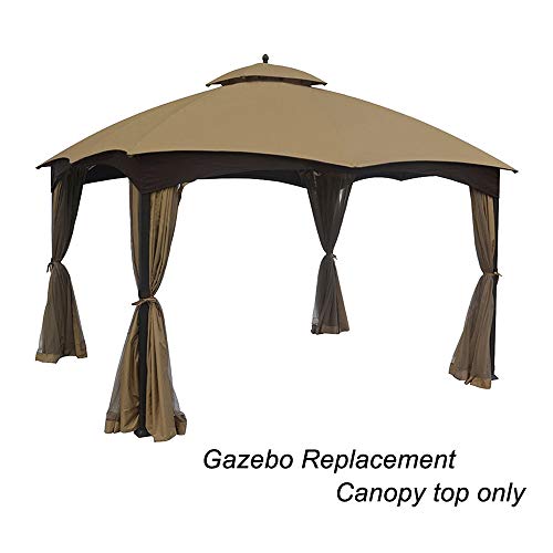 Keymaya Replacement Canopy Top for Lowe's Allen Roth 10X12 Gazebo #GF-12S004B-1 (Khaki)