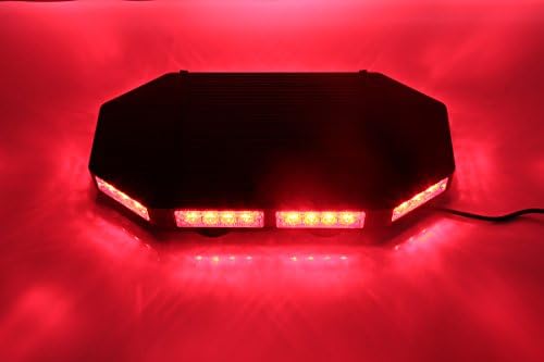 GPPOWER 18'' inch red Low Profile Magnetic Roof Mount Emergency Vehicle Strobe Mini LED Light Bar (RED)