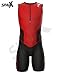 Sparx X Triathlon Suit Racing Tri Cycling Skin Suit Bike Swim Run (Red, Medium)
