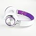 Intone Ms200 Stereo Low Bass Folding and Adjustable Headphone Earbuds - White / Purple
