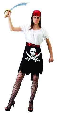 Piraten Kostüm für Damen Fasching Piratin Rock Frauen Karneval, Größe XL