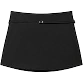 SHENHE Women's Dressy Casual Mini Skirt Skort with Shorts Underneath Bodycon Fall Shorts Skort