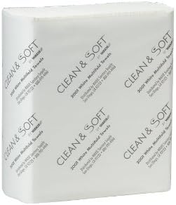 WAXIE 2001 Clean &amp; Soft Multi-Fold White Paper Towel, 9.25" X 9.4" (Case of 4000)