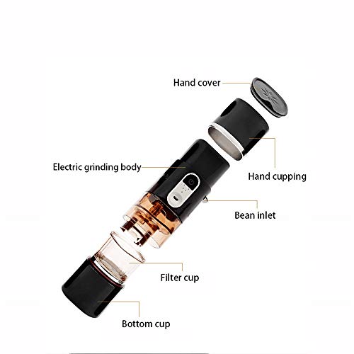 Huangwanru Kaffeemühle Haushaltskaffeebohne Grinder USB Charging elektrische Kaffeemühle Tragbare einfache Reinigung mit… – Bild 3