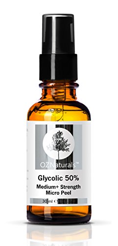 OZNaturals Face Peel Contains 50% Glycolic Acid - This micro chemical peel helps dissolve skin, clear blocked pores, Fade the appearance of dark spots & fine lines for a healthy youthful glow!