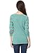 Allegra K Women's Striped Long Raglan Sleeves V Neck Top L Green