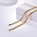 Gold Chain for Men,Figaro Men Chain,Hip Hop Jewelry,Chain Necklace,Gold Choker,Gift for Him,Stainless Steel,18K Gold Plated,Mens Jewellery,N2791J-22