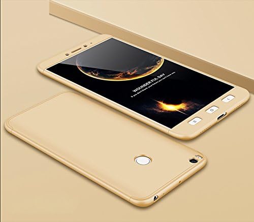 AddGuan Xiaomi Mi Max 2 Case,360°full body Protection Case, Three-in-one Ultra-thin PC Hard Shell Shock Protection Cover+Tempered Glass Screen Protector Suitable for Xiaomi Mi Max 2 (Gold)