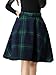 Sankill Women's High Waisted Wool Check Print Plaid Aline Skirt