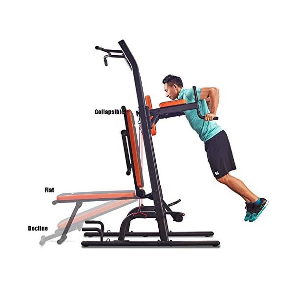 HARISON Multifunction Power Tower with Bench Pull Up Bar Dip Station for Home Gym Workout Strength Training Fitness Equipment - Image 5