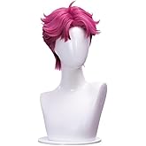 KIRA KIRA Movie Anime Wig Pop Singer Stage 30cm Short Straight Purple Magenta Hair Haloween Cosplay Wig for Men Women