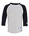Duofold Boys' Big Raglan Baseball Tee, Oxford Gray/Black, Small