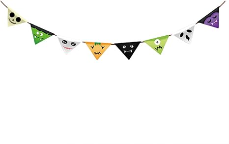Amazon Co Jp Outflower ハロウィン 飾りガーランド 幼稚園 三角旗 フラッグ デコフラッグ 紙ガーランド パーティー飾り 可愛い ハロウィン クリスマス 運動会 体育祭 店舗装飾 3ｍ ホーム キッチン