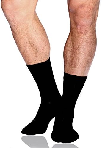 Business Men's Socks | 3-PACK | Quality Black Men's Socks | Formal Men's Socks | Calf Crew Socks | UK Size 8-11 | Cotton Socks | Dress Men Socks | Black