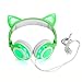 Cat Kids Headphones, Over/On Earphones with LED Glowing USB Rechargeable, Girls Boys Toddlers Wired Foldable Game Headset for Phone PC, Electronic Learning Toy School Supplies Prize