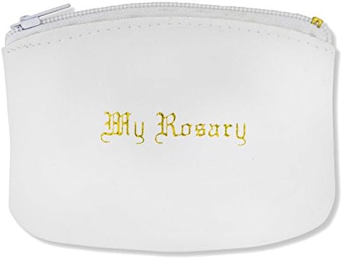 VILLAGE GIFT IMPORTERSGood Shepherd Creations Traditional Rosary Pouch with Embossed My Rosary (White)