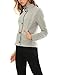 Allegra K Women Convertible Collar Single Breasted Worsted Coat Grey M