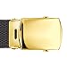 Canvas Military Style Belt with Gold Buckle – Black