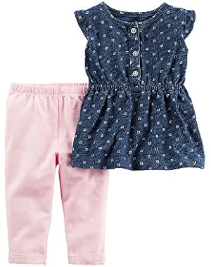 Baby Girls' 2-Piece Printed Top And Pants Set