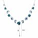 Glamorousky Elegant Rose Necklace with Blue Austrian Element Crystals