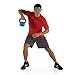 SPRI Kettlebell Weights Deluxe Cast Iron Vinyl Coated Comfort Grip Wide Handle Color Coded Kettlebell Weight Set (Teal, 20-Pound)