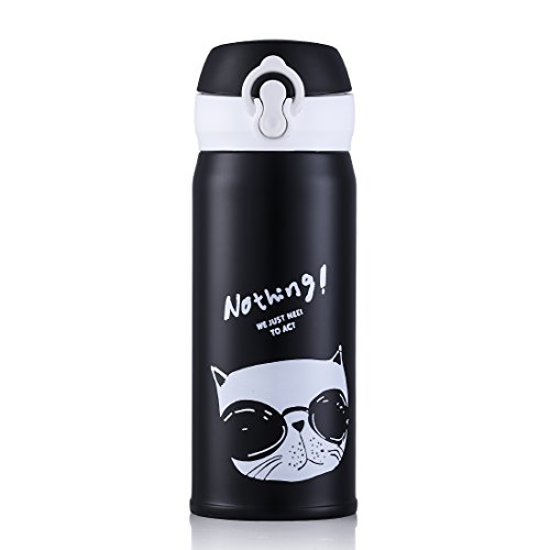 ONEISALL Kids Travel Mugs Stainless Steel Cat Water Bottle, 