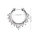 Honbay 6pcs Mix Color Fake Septum Clicker Nose Ring Rhinestone Non Piercing Clip on Nose Ring Hanger Clip Body Jewelry