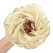 REECHO Thick 2PCS Updo Messy Hair Bun Curly Wavy Ponytail Extensions Hairpieces Hair Scrunchies for Women Girls Color Bleach Blonde