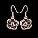 MXYZB Rose Gold Plated Black Rose Flower Hook Earrings Jewelry for Women Girls Hypoallergenic