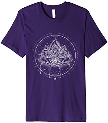 Mens Buddhism T-Shirt: Lotus Flower Circle Mandala Hindu Artwork XL Purple