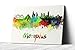 Qutenest Watercolor Memphis City Skyline Canvas Wall Art Prints, Modern Abstract Cityscape Wall Art Print, Gallery Wrapped Giclee Canvas Art, Home Decor, Office Decor - Ready to Hang (Memphis)