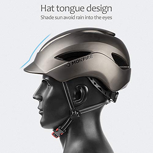 MOKFIRE Adult Bike Helmet with USB Charge Rear Safety Light & Reflective Strap for Unisex Men/Women, E Bike Bicycle… - Image 4