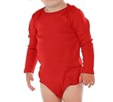 Kavio! Unisex Infants Lap Shoulder Long Sleeve Onesie Red 6M