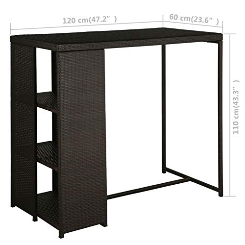 Tidyard 5-TLG. Gartenbar-Set mit Kissen Theke Bar Tresen Gartentheke Bartisch Stehtisch Barhocker Barstuhl Gartenmöbel… – Bild 4