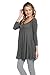 Frumos Womens Tunic Tops For Leggings V-Neck Top SA-Charcoal 3X-Large