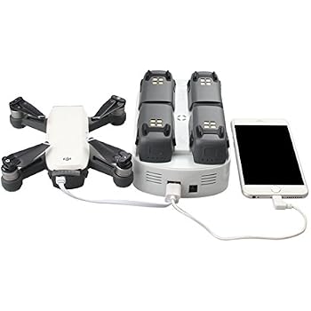 6-in-1 Rapid Charger For DJI Spark - 4 Battery Ports & 2 USB Ports For Drone & Controller