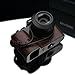 Gariz Genuine Leather XS-WBL7 Camera Wrist Hand Strap for Mirrorless and Other Types of Digital Camera, Brown + Black