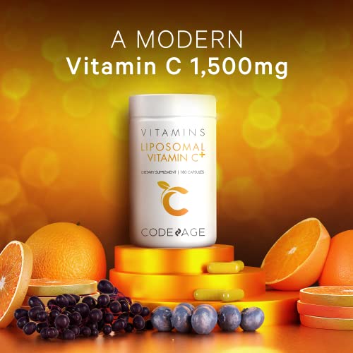 Codeage Liposomal Vitamin C 1500mg with Zinc, Elderberry, Citrus