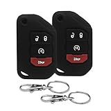 Good Life+Style 2 Pc Jeep Wrangler JL Gladiator JT Key Fob 3 Button / 4 Button Silicone Cover Case with Snap Hooks for 2018 2019 2020 JLU Sport S Sahara Rubicon Moab Overland 68292942AA 68292944AA