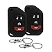 Good Life+Style 2 Pc Jeep Wrangler JL Smart Key Fob 4 Button Covers for Keyless Remote with Snap Hooks | Set of 2 Jeep Wrangler JL Key Fob Protector Cases for 2018 2019 Wrangler JL 68292944AA