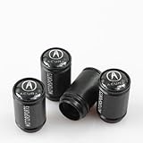 Stunning Quality Black Extra Long Metal Acura Tyre Valve Dust Caps with gift box