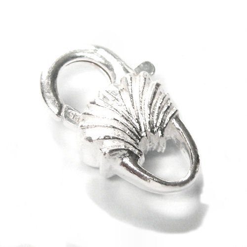 1 pc .925 Sterling Silver Shell Lobster Clasp Lock Trigger Bead 18mm Heavy/Findings/Bright