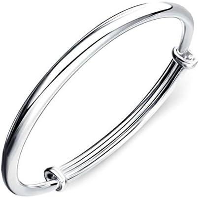 Fashion Women Jewelry Solid 925 Sterling Silver Bangle Bracelet Gift