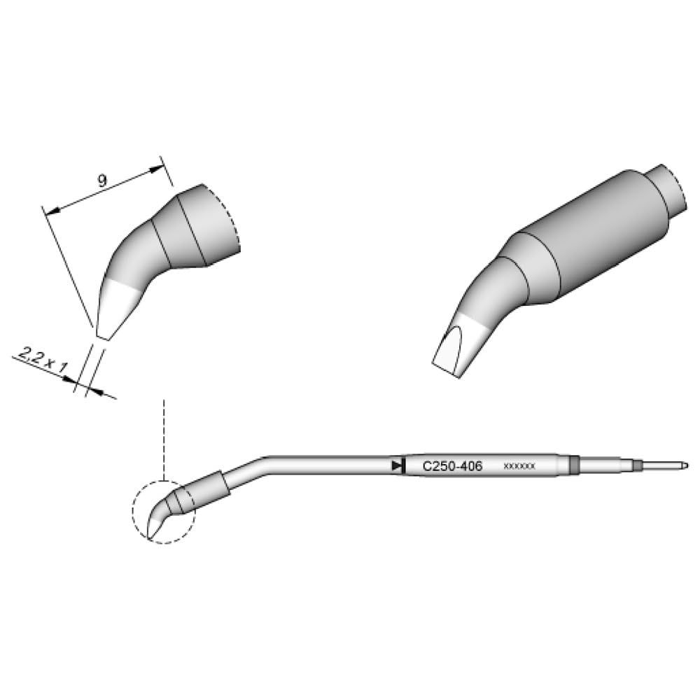 Jbc C250406 Soldering Tip for Aluminium 2 A, Chisel