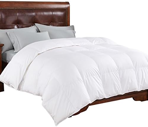 PEACE NEST Luxurious, 600 Fill Power, 400 Thread Count, 100% Eygptian Cotton Cover, King Size, White Goose Down Comforter