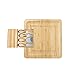 Kagura Bamboo Cheese Board Cracker Serving Cutlery charcuterie Set with Slide-Out Drawer Plate Knives kit - Large