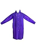 Mudder Portable Raincoat Rain Poncho with Hoods and Sleeves (Purple)