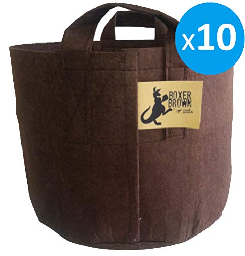 Root Pouch Best (5 Gallon) (10 Pack).Best Fabric Aeration Garden POTS and Grow Bags. Made from Recycled Water Bottles and Natural Hemp Products. Grow Healthier Plants and Fruti. ECO Friendly.