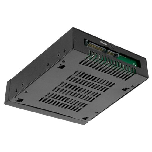 ICY DOCK Rugged Full Metal 2.5 SATA/SAS HDD & SSD Hot Swap Mobile Rack Cage for 3.5 Drive Bay with Key Lock & Thumb Screw - ToughArmor EX MB491SKL-B