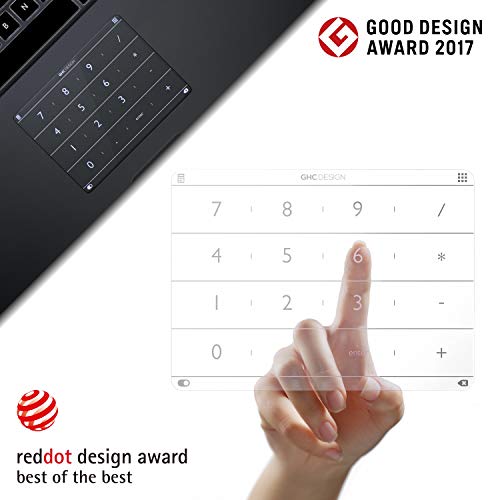 Nums Numeric Keypad for MacBook, Wireless Number Pad Calculator, App/Web/Folder Swift Launch Funtion, Trackpad Protector for MacBook Pro 15'' 2016-2018 USB-C Version